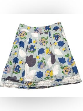 Boden Floral Linen A line skirt 4petite
